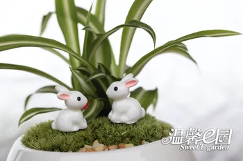 Moss micro - krajina ozdoby malé uši malé white rabbit, Šalvia živice remesiel Dekorácie, doplnky