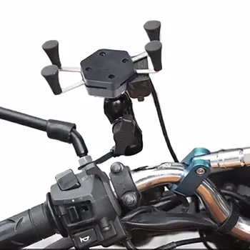 Motocykel GPS Navigáciu, Mobilný Telefón Držiteľov Stojí Mount Držiak s USB Nabíjanie 5A 2V Pre Univerzálne