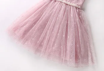 Mottelee Formálne Dievčatá Šaty Princezná Perly Čipky Baby Šaty Tylu Lištovanie Strany plesové Šaty, Ružové Fantázie Frocks pre 3-10 Rokov