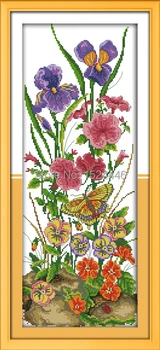 Motýle viac Kvetov, rastlín, 11CT vzory tlačené na plátno 14CT vyšívanie, diy dmc cross stitch čínsky Súpravy súpravy na Vyšívanie