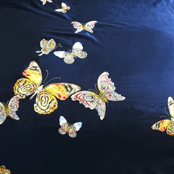 Motýľ Výšivky Royal posteľná bielizeň nastaviť Kráľ, Kráľovná Veľkosť Egyptskej Bavlny Posteľ nastaviť Perinu posteľ list obliečky na Vankúše Domov Dekoratívne