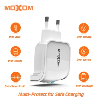 MOXOM 12W Dual USB Wall Nabíjačka Univerzálny Nabíjací Adaptér Mobilného Telefónu, Nabíjačky Pre iPhone, iPad, Samsung Xiaomo USB Cestovná Nabíjačka