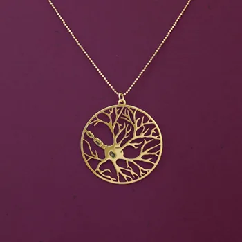 Mozgové bunky Neurónu v kruhu náhrdelník - psychológia náhrdelník - biológia šperky Štítok Gold Silver Rose Gold zadarmo loď 12pcs/veľa