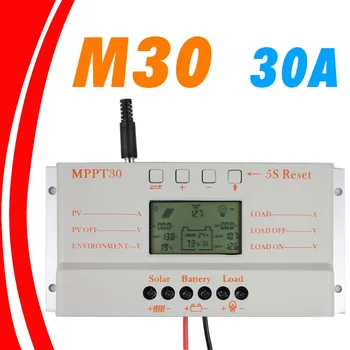 MPPT 30A LCD Solárny regulátor Nabíjania 12V 24V automatické prepínanie LCD displej MPPT30 Solárny regulátor nabíjania MPPT 30 nabíjačku radič