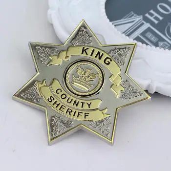 MQCHUN Walking Dead Odznak Obliecť Oblek Brošňa Päť-hviezdičkový krajský Šerif List brošne Cosplay Tričko Kolíky Tričko Brošňa-40