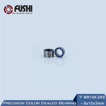 MR106RS Ložiska ABEC-3 (10PCS) 6*10*3 mm Miniatúrne MR106-2RS Guľkové Ložiská RS MR106 2RS S Modrým Zapečatené L-1060DD
