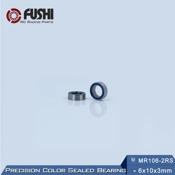 MR106RS Ložiska ABEC-3 (10PCS) 6*10*3 mm Miniatúrne MR106-2RS Guľkové Ložiská RS MR106 2RS S Modrým Zapečatené L-1060DD