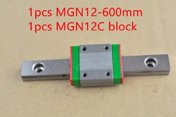 MR12 12 mm lineárny železničnej sprievodca MGN12 600mm s MGN12C alebo MGN12H jazdca blok ložisko lineárne sprievodca 1pcs