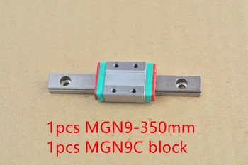 MR9 9mm lineárne železničnej sprievodca MGN9 dĺžka 350 mm s MGN9C alebo MGN9H lineárne blok miniatúrne lineárne pohybu sprievodca spôsobom 1pcs