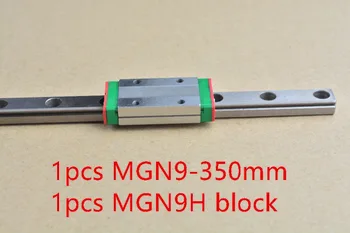MR9 9mm lineárne železničnej sprievodca MGN9 dĺžka 350 mm s MGN9C alebo MGN9H lineárne blok miniatúrne lineárne pohybu sprievodca spôsobom 1pcs