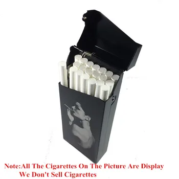 MRK M101 Dlho slim cigariet prípade hliníkovej zliatiny laserové gravírovanie fajčenie osamelé dievča, žena kovové cigariet box fajčenie boxy