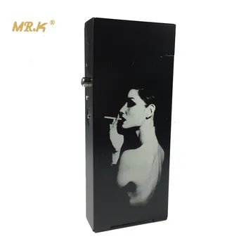 MRK M101 Dlho slim cigariet prípade hliníkovej zliatiny laserové gravírovanie fajčenie osamelé dievča, žena kovové cigariet box fajčenie boxy
