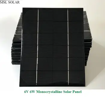 MSL SOLAR Solárny panel 6W 6V Monokryštalické 1A Fotovoltaického panelu bunka pre DIY napájanie nabíjačky.dať USB + diódy zadarmo.