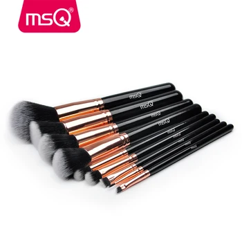 MSQ 10PCS Rose Gold make-up Štetce pre Nadáciu Miešanie Červenať Očné linky, Prášok Kozmetika Mäkké Syntetické Vlasy, Make-Up Štetec Auta