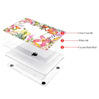 MTT Jasné, Crystal Prípade Pre macbook Pro 13 15 Retina 12 palcový Dotykový Panel Akvarel kvet Laptop bag obal pre Macbook Air 13 prípade