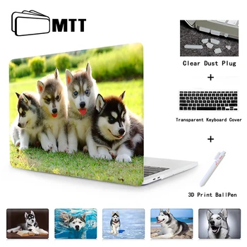 MTT notebook Prípad pre MacBook Air 11 13 palcový Tlač Husky Psa Kryt pre Apple Mac Pro s Retina 12 13.3 15 Dotykový Panel Model A1706 A1707
