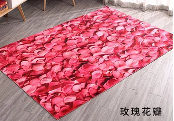 Multi Veľkosť 3D Ružový Červený Koberec Spálňa Zdobenie Mäkké Podlahy Koberec, Kvet Ruže Obývacej Miestnosti Podlahové Koberce, protišmykové Rohože C109