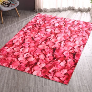 Multi Veľkosť 3D Ružový Červený Koberec Spálňa Zdobenie Mäkké Podlahy Koberec, Kvet Ruže Obývacej Miestnosti Podlahové Koberce, protišmykové Rohože C109
