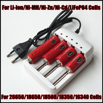 Multifunkčné AA , AAA, 16340 18350 14500 18500 18650 26650 Li-ion / LiFePO4 / NiZn / Ni-MH / Ni-Cd Batérie nabíjačky