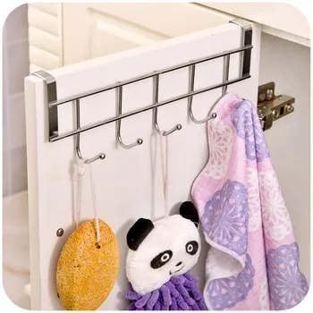 Multifunkčné dvere skrinky Žehlička 5 otvorov visí stojan na uteráky úložná polička držiak pre kúpeľne, kuchynské doplnky.