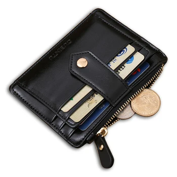 Multifunkčné pánske kožené mince kabelku s zips, malé peňaženky hasp držiteľa karty pre človeka peniaze taška 3 farby