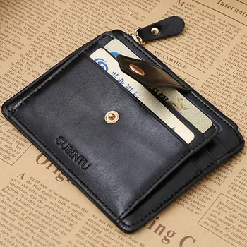 Multifunkčné pánske kožené mince kabelku s zips, malé peňaženky hasp držiteľa karty pre človeka peniaze taška 3 farby