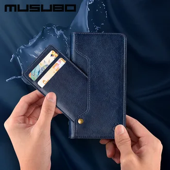 Musubo Luxusnej Kože Flip puzdro Pre iPhone X 8 Plus 7 plus 6 6S Plus Kryt Pre Samsung Galaxy S8 Poznámka 8 Stáť Prípadoch Card