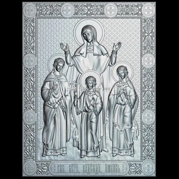 Mučeníkov Viery, Nádeje a Lásky a ich matka Sophia 3D model reliéfu obrázok STL formát Náboženstva pre cnc v STL formát súboru