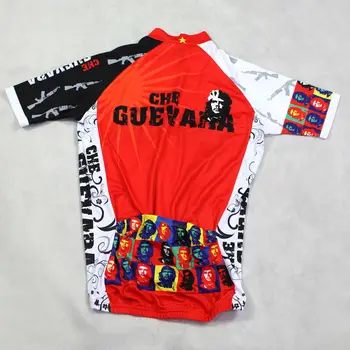 Muži Krátky Rukáv Cyklistika Dres Che Guevara Plný Zips Bicykel / Bicykle Vonkajšie Tričko Červené Cyklistické Oblečenie Veľkosť XS-5XL