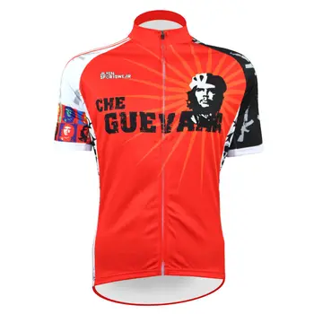 Muži Krátky Rukáv Cyklistika Dres Che Guevara Plný Zips Bicykel / Bicykle Vonkajšie Tričko Červené Cyklistické Oblečenie Veľkosť XS-5XL