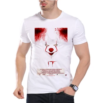 Muži TO T-shirt Lete Stephen King Je Horor Film Tanec Klaun Pennywise Monster Vytlačené Krátky Rukáv T Shirt D7-8#