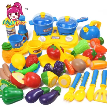 MylitDear 34Pcs Plastové Kuchyňa Potravín, Ovocia, Zeleniny, Rezanie Hračky Predstierať, že Hrať Vzdelávacie Kuchyňa Hračky Variť Cosplay Deti