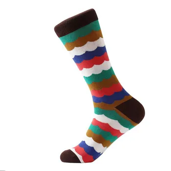 MYORED 5 pair/veľa mužov ponožky bavlna farebné, zábavné ponožka muž bežné šaty ponožky, svadobné dary strany ponožky