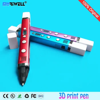 Myriwell 3d pero + 20 Farba * 10m ABS vlákna(200m),3d tlačiarne pero-3d magic pen,Najlepší Darček pre Deti,Podpora mobilného zdroja napájania,