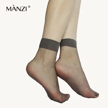MZ12F03 MANZI Žien Crystal Hodváb Neviditeľné Krátke Ponožky Č Zobraziť Voľný čas Módne Tenké Ponožky pre Jar Leto