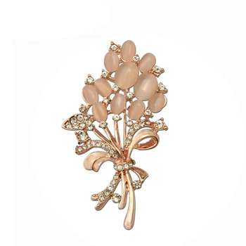 MZC Opal Brošňa Veľký Zlatý Kvet s Kamienkami Jemné Šperky Broches Kolíky Broach Ženy Šperky X1671