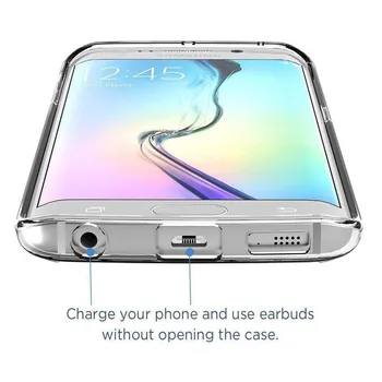 Mäkké TPU Transparentné 360 celého Tela Ochranné puzdro pre Samsung S7 S6 Okraji Plus Poznámka 7 5 4 A7 A8 A9 Prednej Dotykovej Obrazovky a Zadného Krytu