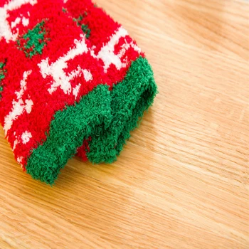Móda 1Pair Roztomilé Mäkké Teplé Salónik Domov Ponožky Zimné, Vianočné Posteľ Ponožky Stripe Ponožky Pre Ženy, Dievčatá