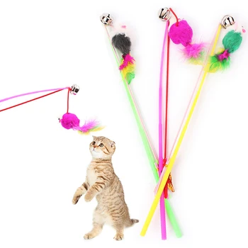 Móda 1Pc Náhodné Farby Populárne Krásna Mačka Zábavné Bell Visieť Faux Myši Rod Zábavné Hrať Hracie Hračky