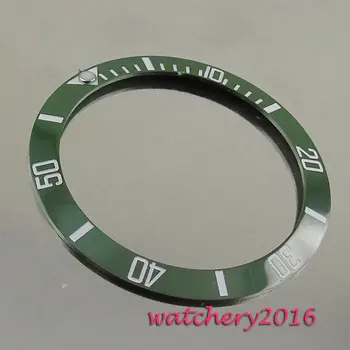 Móda 38mm svetelné značky zelená keramická fazeta vložiť sledovať fit automatické pánske hodinky rámu