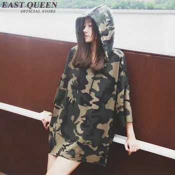 Móda army zelená mikina s kapucňou s kapucňou bežné vojenské štýl bavlnené tričko hoodies bežné žena, pulóvre NN0436 CQ