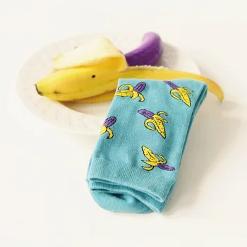 Móda Caramella Banán Bavlna Ženy/muži Kawaii Ovocie Posádky Ponožky Roztomilý Harajuku Ulici Príliv Bežné Zábavné Japončina kórejčina Novinka