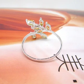 Móda crystal strieborný prsteň pre ženu prirodzené citrine drahokam strieborný prsteň pevné 925 silver Ideálny darček pre dievča alebo žena