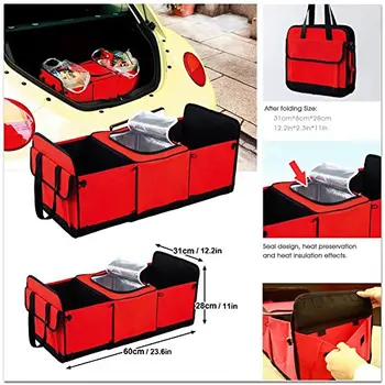 Móda Deler Skladacia Auto úložný box batožinového priestoru Organizátor auto tašky s Chladenia a Izolácie pre truck flexibilný držiak do vozidla tašky