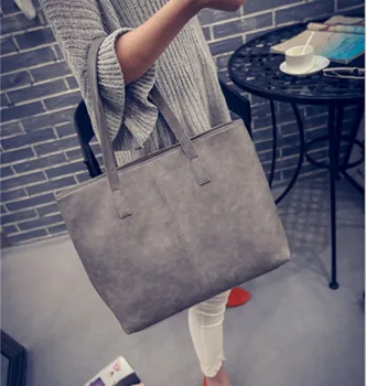 Móda formálne žien vintage kabelky stručný jedného pleca veľké tašky žena šedá /čierna veľká kapacita vrecka jiali78