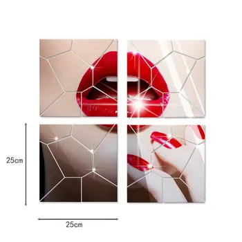 Móda Geometrie Vzor 3D Akrylové Zrkadlo Samolepky na Stenu Tvorivé Domova Dekoračné Zrkadlá 4 Dostupné Veľkosti DIY Umenie Obtlačky