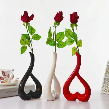Móda heart-shape keramická váza, ozdoby, svadobné izba nábytok kvetinové vázy plavidlá darčeky jardiniere 26.5 CM *15 CM