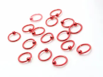 Móda pier krúžky, 3 mm gule, červená farba zajatí korálkové krúžok septum piercing krúžok šperky veľkoobchod veľa