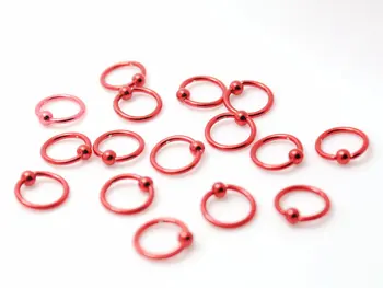 Móda pier krúžky, 3 mm gule, červená farba zajatí korálkové krúžok septum piercing krúžok šperky veľkoobchod veľa
