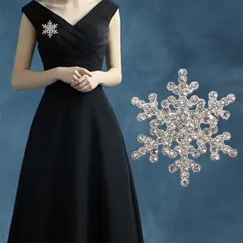 Móda Plná Drahokamu Brošňa pre Ženy Snowflake Dizajn Elegantný Veľké Brošňa Kolíky Vianočné Darčeky, Šperky #JO018
